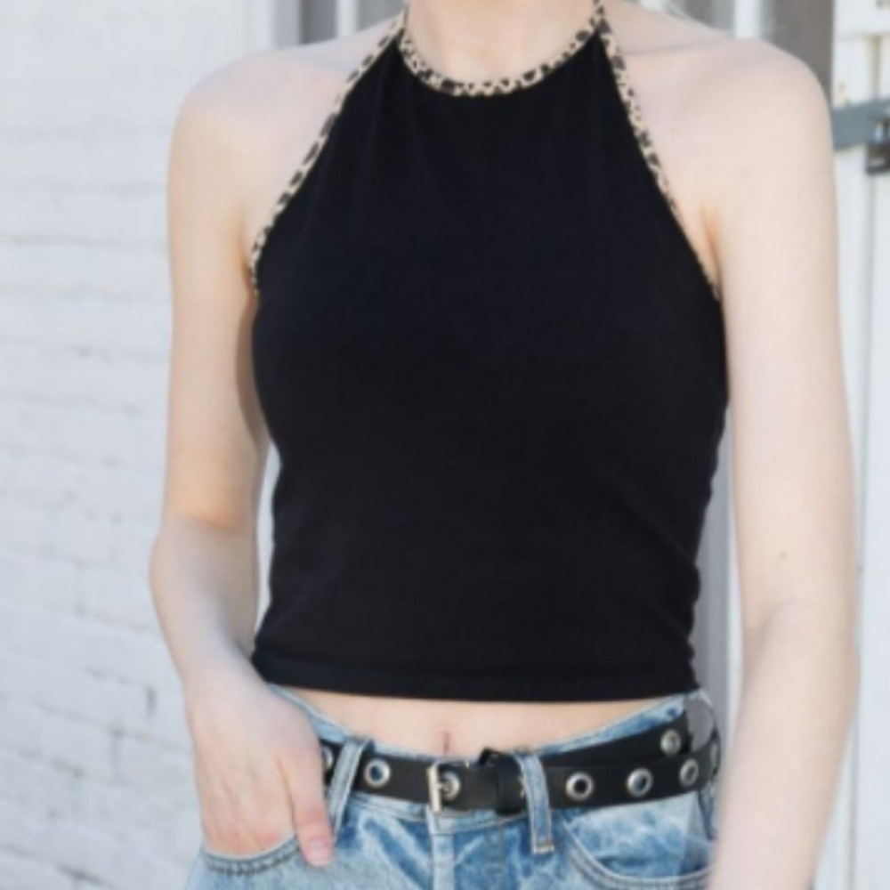 Brandy Melville Halter Top with Cheetah Detailing!